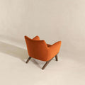 Brayden Mid Century Modern Burnt Orange Velvet Armchair Burnt Orange Brown Velvet Wood Solid Wood,Velvet