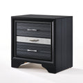 Naima Black Finish Nightstand Black Synthetic Wood