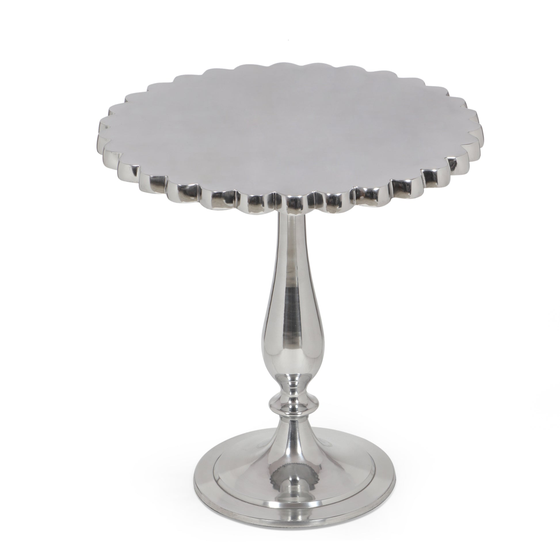 Curly Accent Table Antique Silver Metal