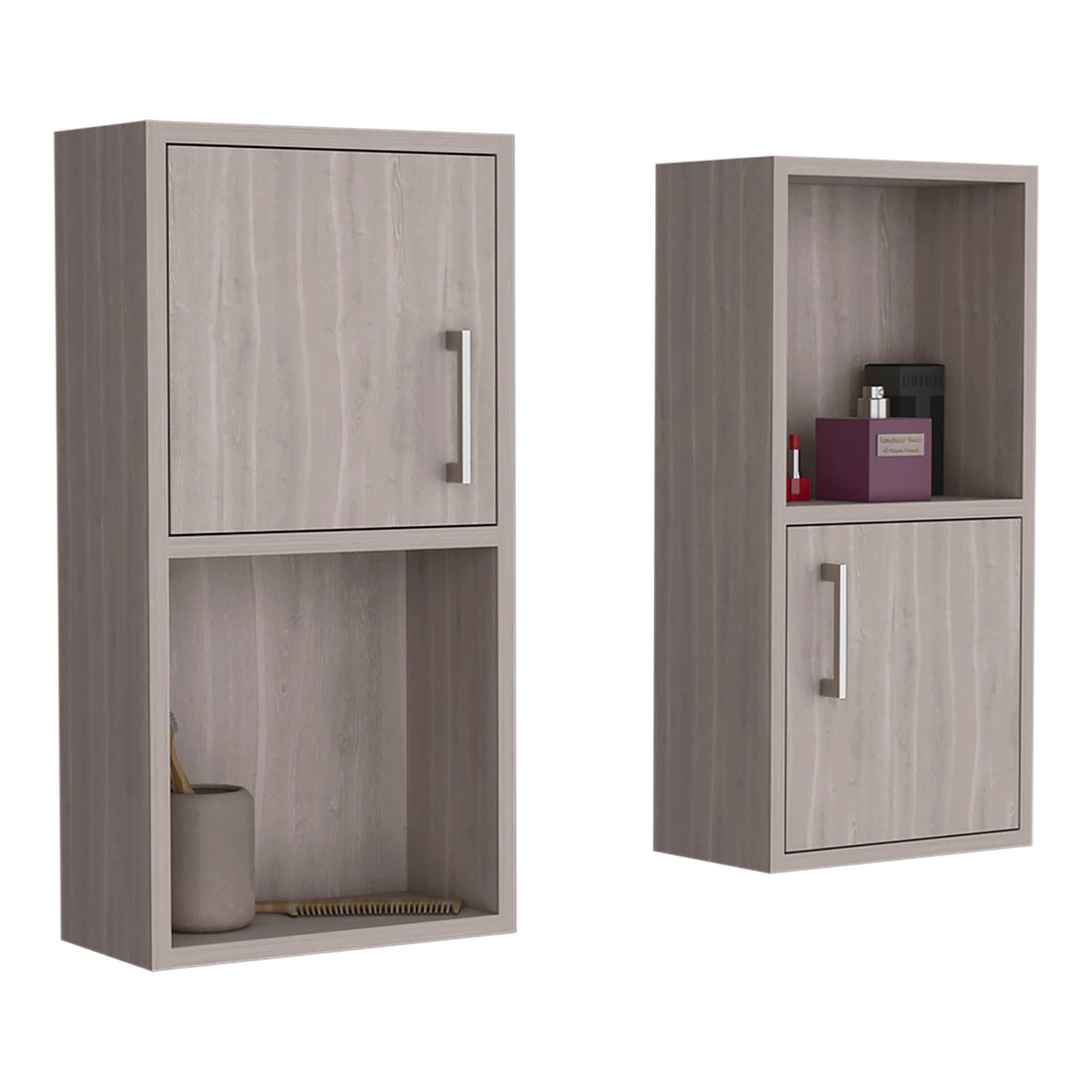 Wall Mounted Bathroom Medicine Cabinet Eak 24" H, Two Doors, Two Shelves,White Oak White Oak Solid Wood Mdf Engineered Wood