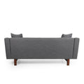 Mirod Comfy 3 Seat Sofa With Wooden Legs, For Living Room And Study Charcoal Fabric 3 Seat