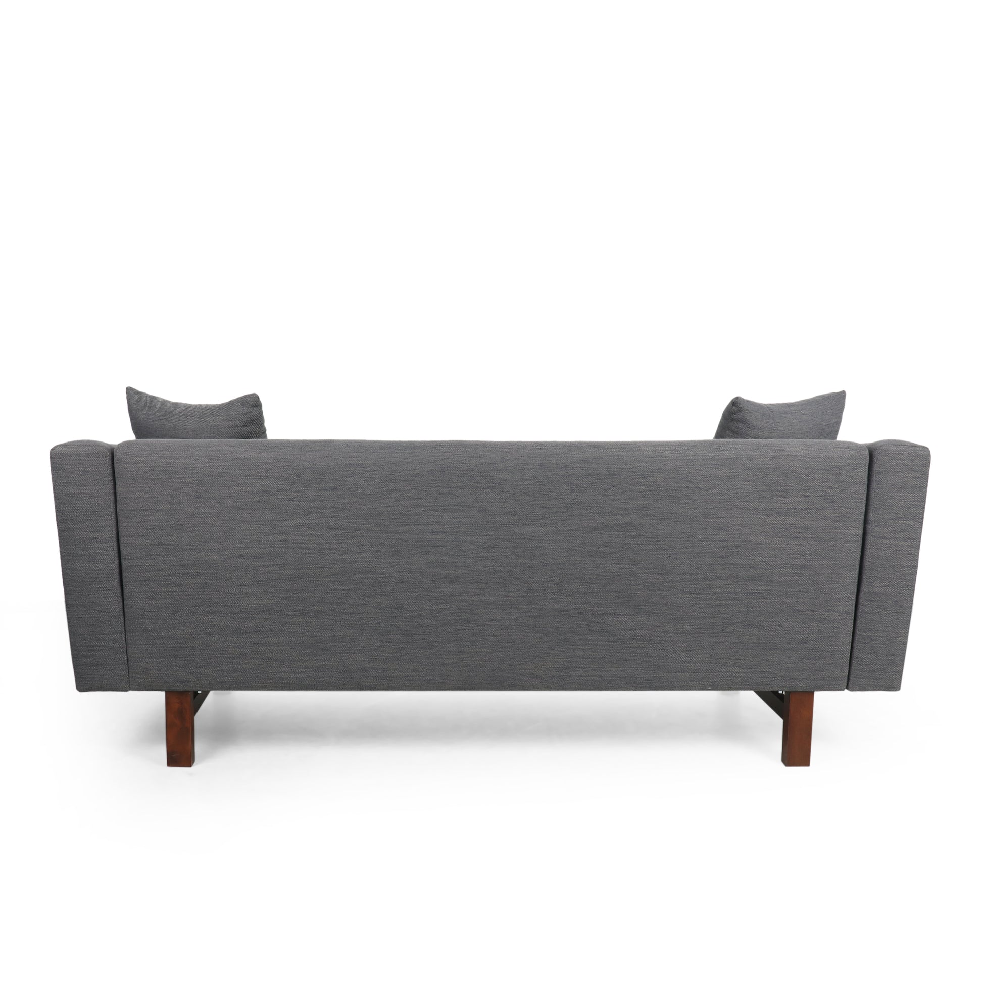 Mirod Comfy 3 Seat Sofa With Wooden Legs, For Living Room And Study Charcoal Fabric 3 Seat