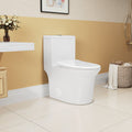 1.1 1.6 Gpf Elongated Comfort Height Super Quite Flushing Floor Mounted One Piece Toilet, Cupc Certified, Watersense Cetified, Ceramic, White Color, Soft Close Seat White Ceramic