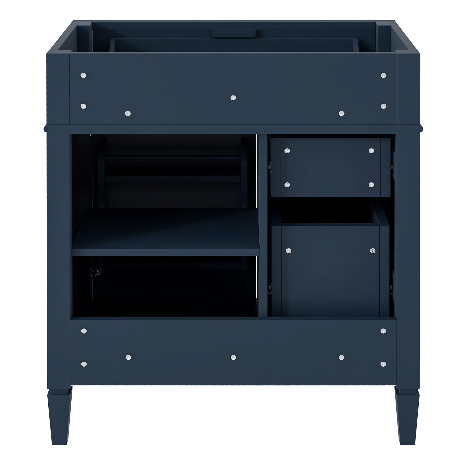 30'' Bathroom Vanity Without Top Sink, Modern Bathroom Storage Cabinet With 2 Drawers And A Tip Out Drawer Not Include Basin Blue Bathroom Solid Wood Mdf