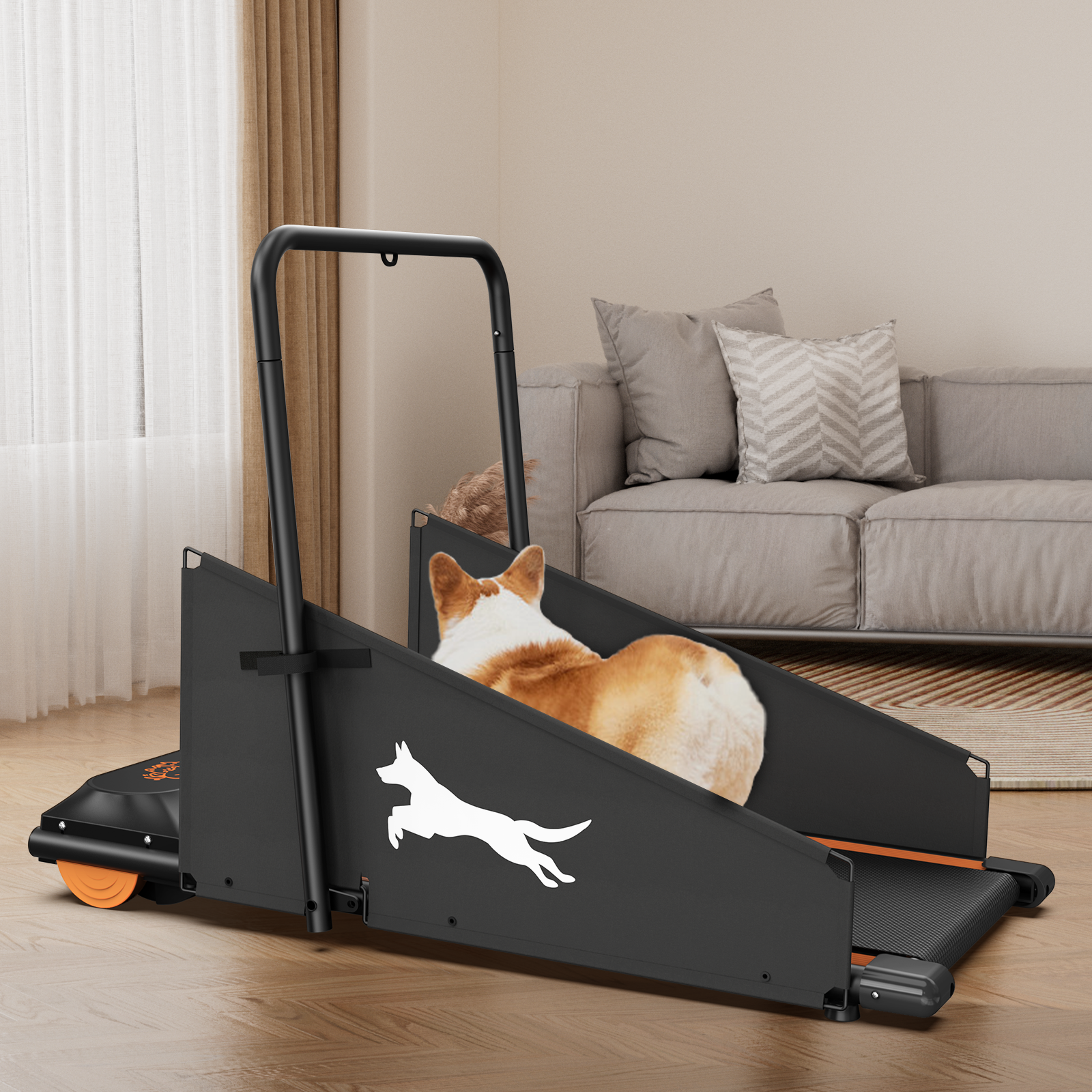 Dog Treadmill Small Dogs Dog Treadmill For Medium Dogs Dog Pacer Treadmill For Healthy & Fit Pets Dog Treadmill Run Walk Black Orange Steel