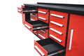 10Ft Storage Cabinet With Work Bench 15 Drawers & 2 Cabinets Red Steel