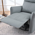 Rocking Recliner Chair,360 Degree Swivel Nursery Rocking Chair,Glider Chair,Modern Small Rocking Swivel Recliner Chair For Bedroom,Living Room Chair Home Theater Seat,Side Pocket Blue Gray Solid Blue Gray Light Brown Primary Living Space Foam Wipe Clean