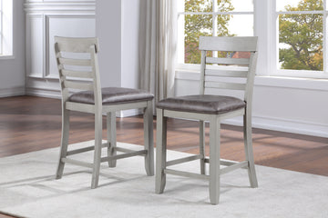Hyland Counter Chair Set Of 2 Dark Gray Dark Gray Faux Leather