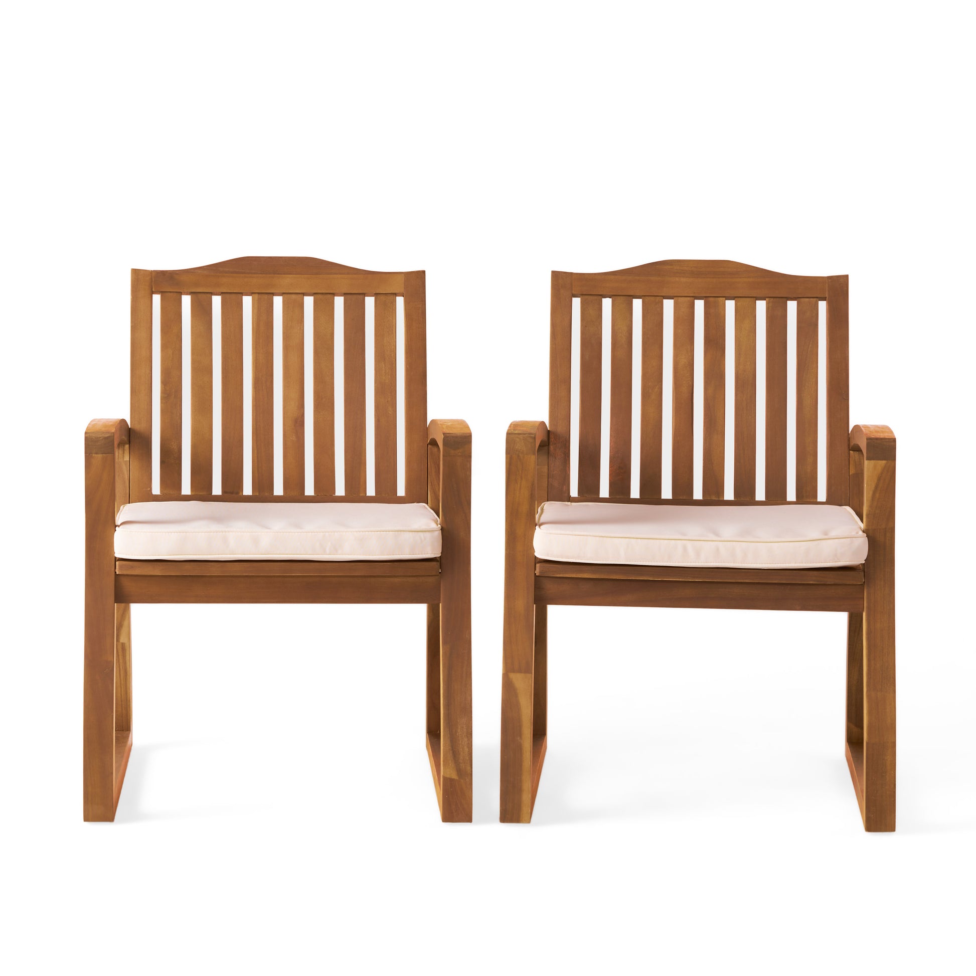 Della Wood Kd Armchair Cream Acacia Wood