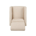 Push Back Recliner Beige Fabric