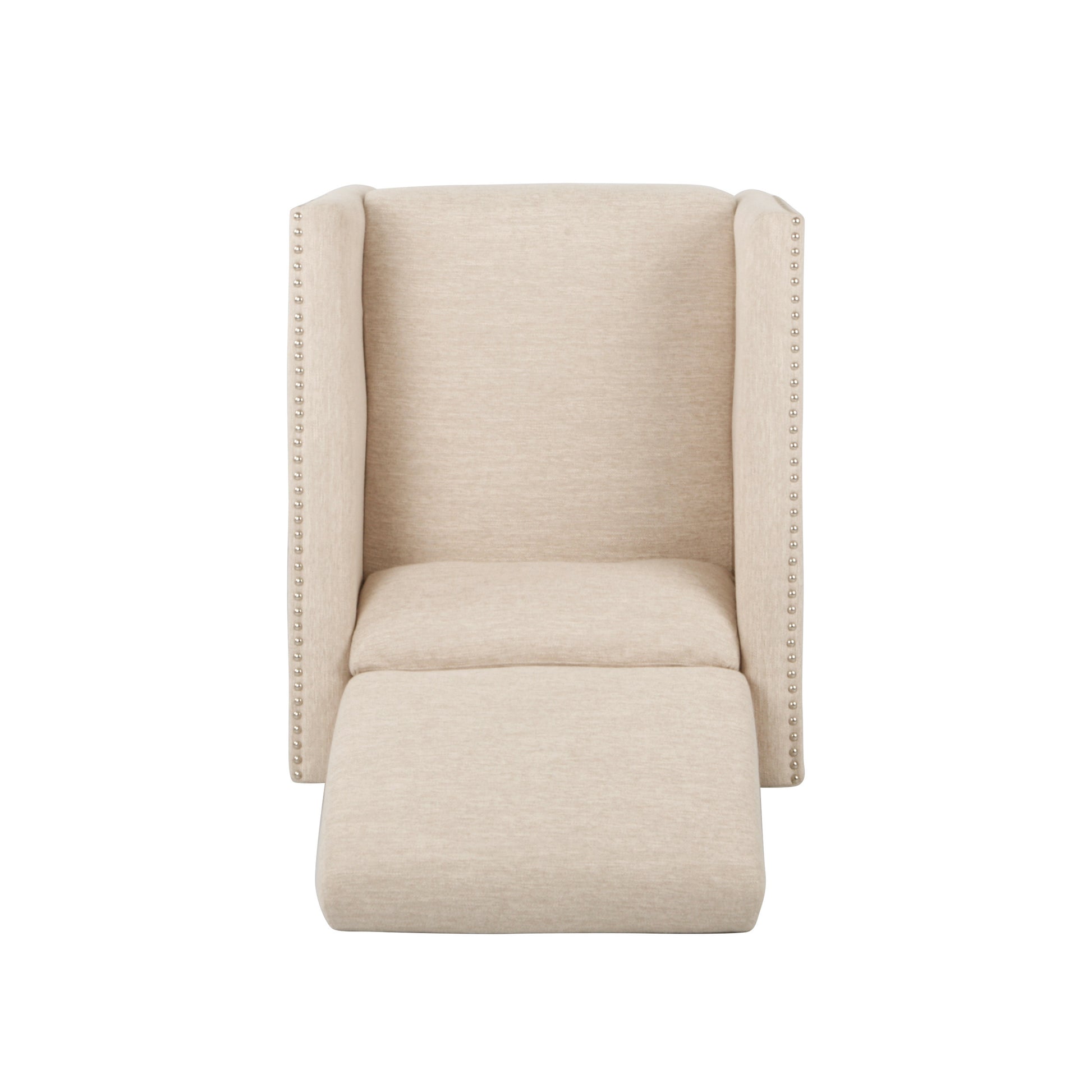 Push Back Recliner Beige Fabric