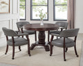Tournament Arm Chair With Casters Dark Gray Dark Gray Wood