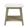 Vida Marble Top Side Table Brown Brown Wood