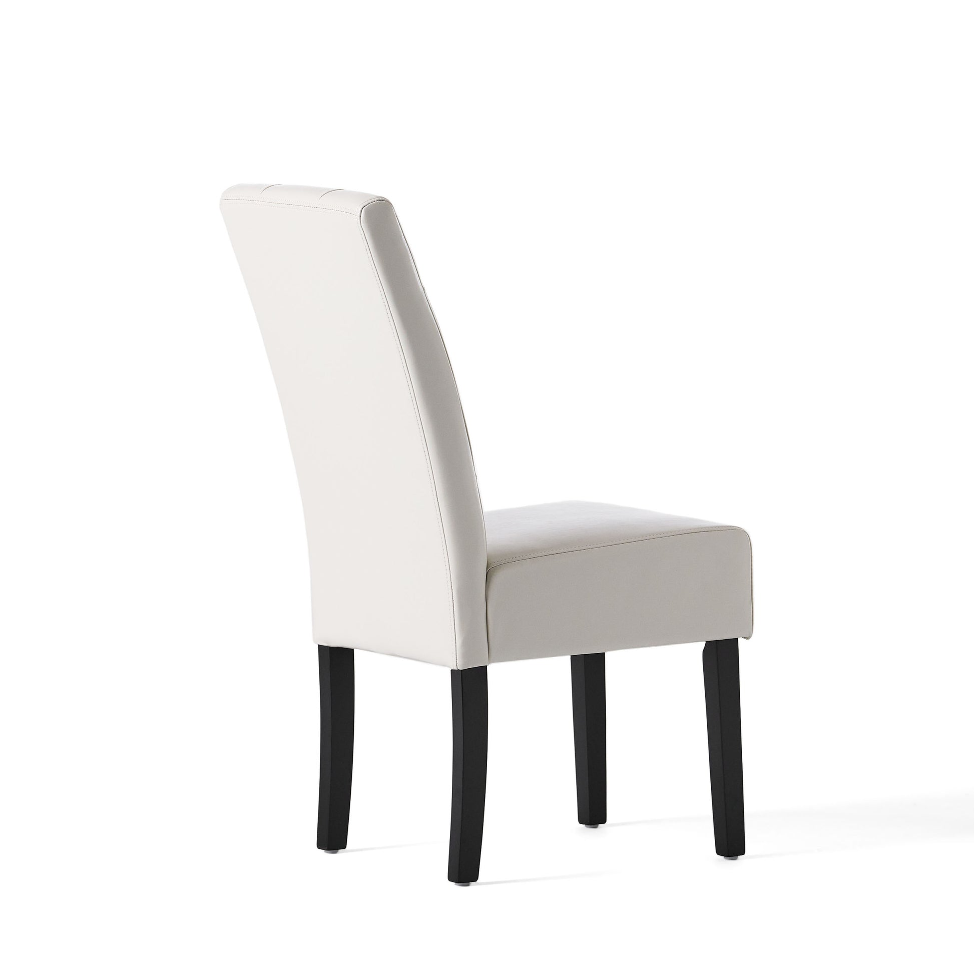 Carter 5 Tuft Kd Dining Chair Ivory Bonded Leather