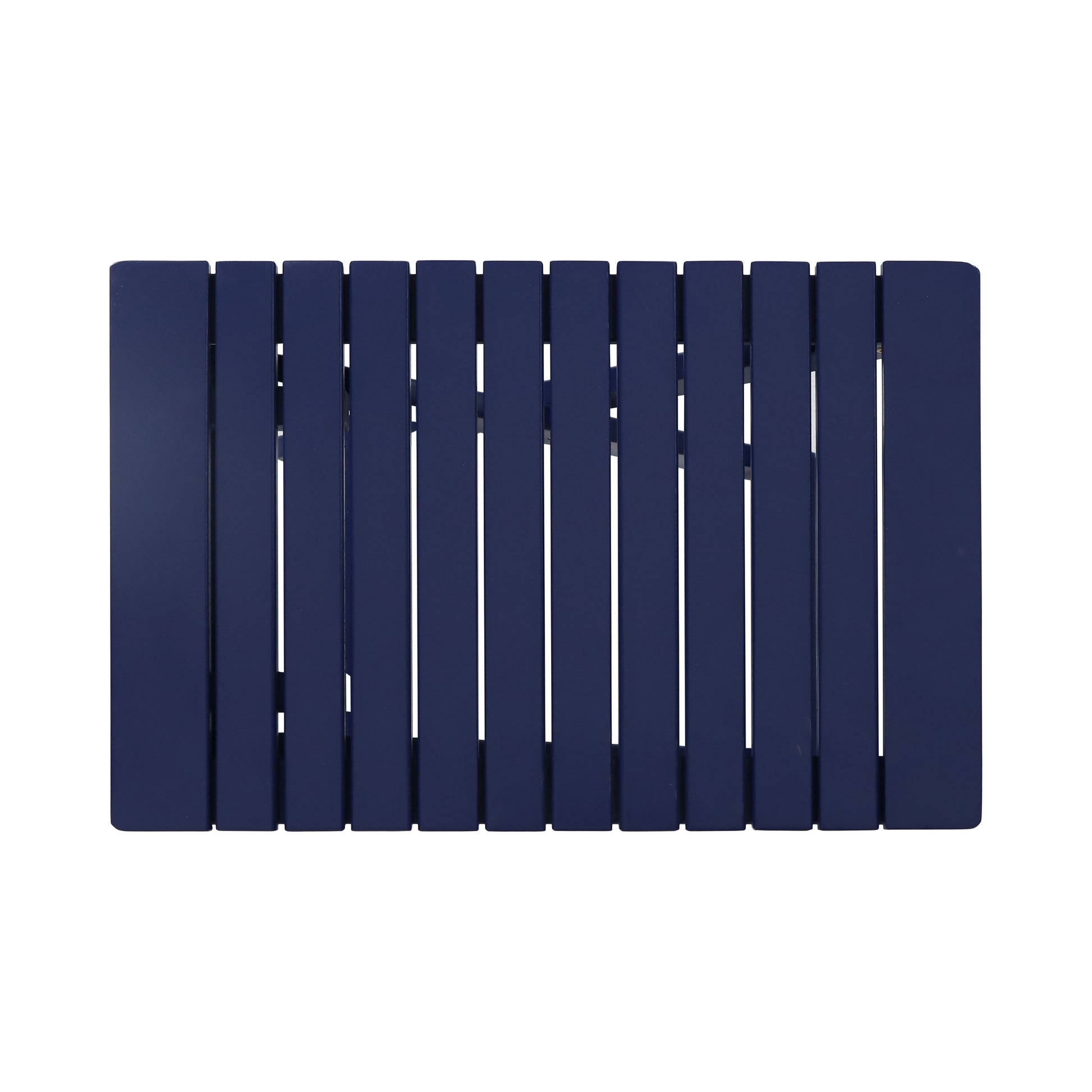 Outdoor Folding Wooden Side Table, Navy Blue, 15"D X 22.75"W X 18.25"H Navy Blue Acacia Wood