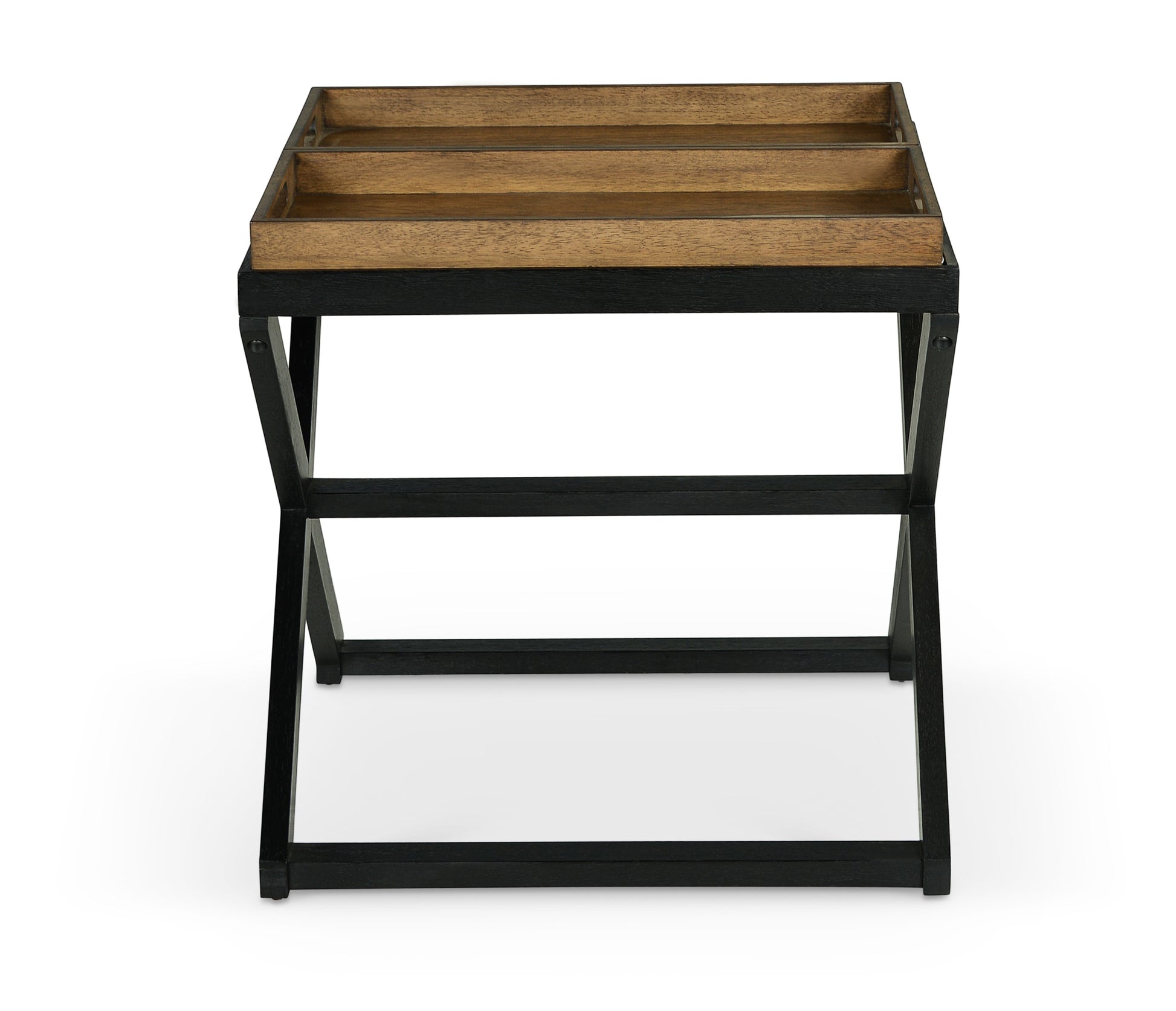 Topeka End Table Brown Brown Wood