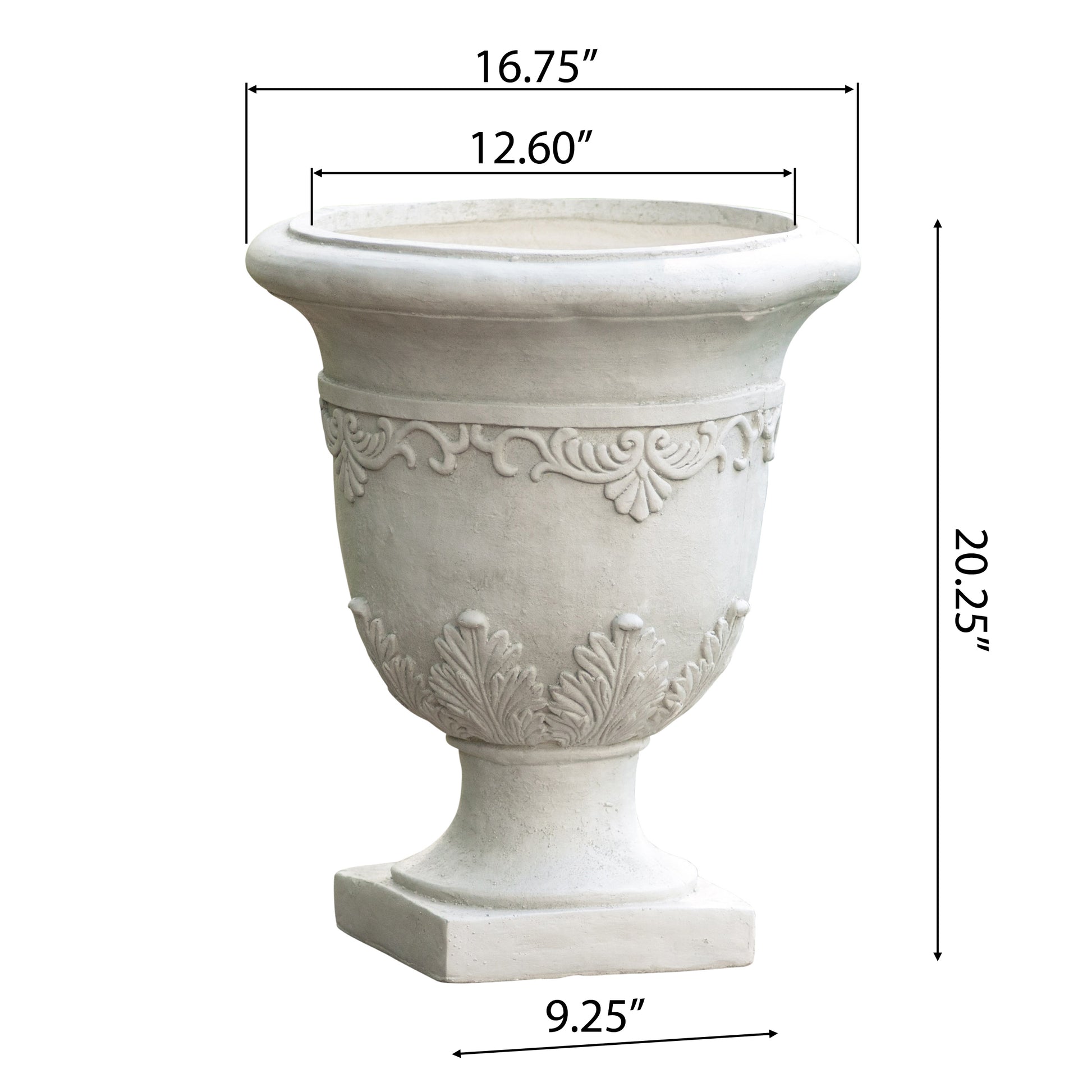 Moroccan Urn Antique White Magnesium Oxide