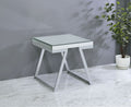 Alfresco Mirrored Top Square End Table Silver Silver Wood