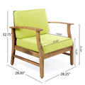 Perla Club Chairs Set Of 2, Green Green Acacia Wood