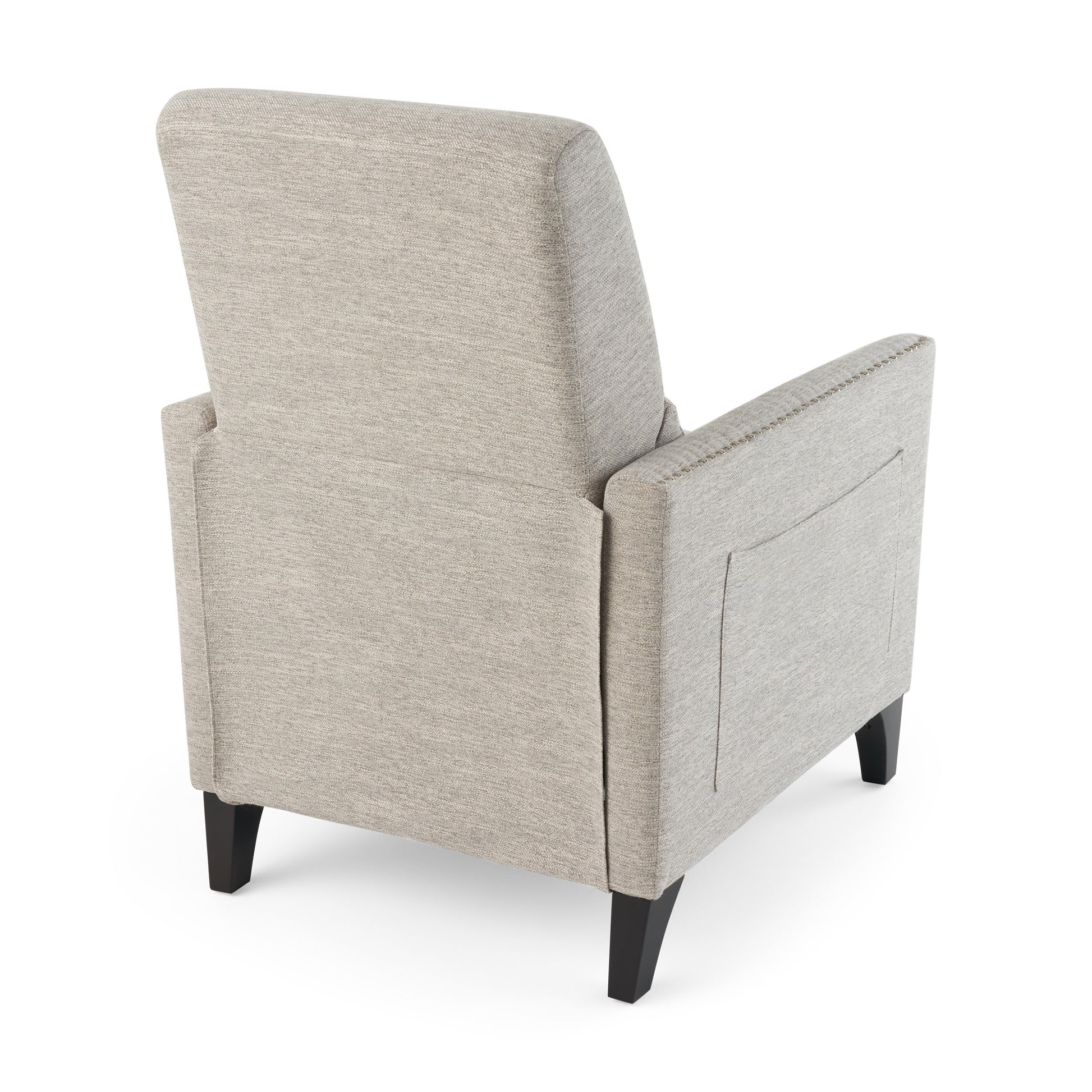 Push Back Recliner Light Grey Fabric