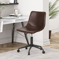 Lift And Swivel Office Chair Dark Brown Pu