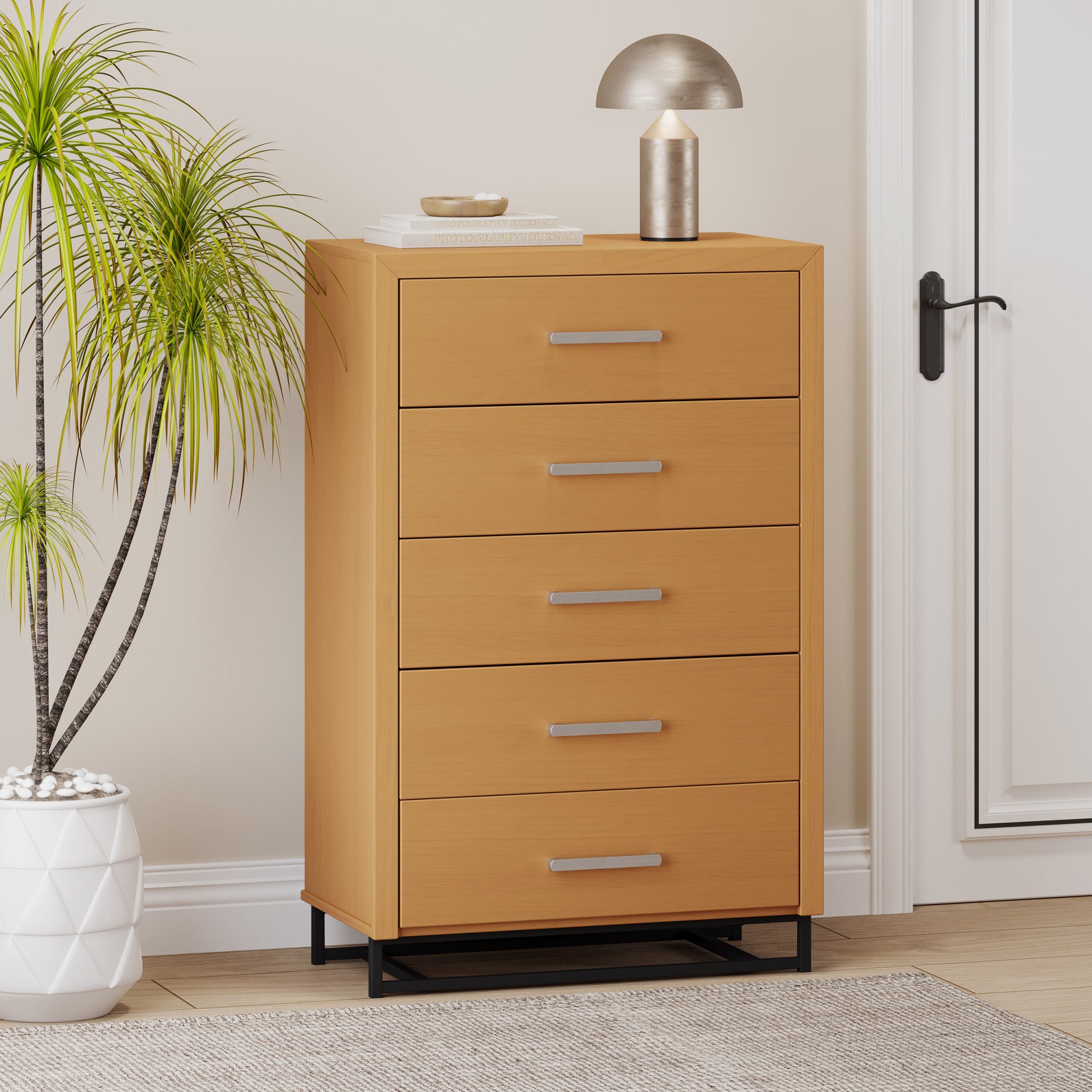 5 Drawer Chest Maple Mdf