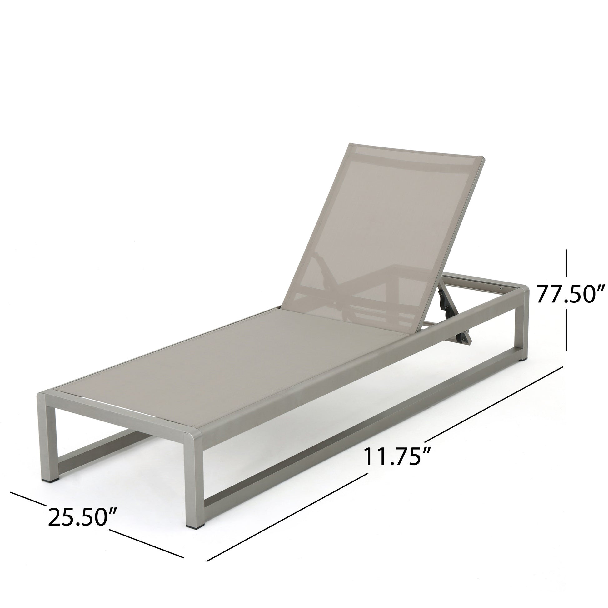 Modesta Chaise Lounge Set Of 2 Grey Mesh