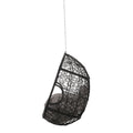 Castaic Hanging Chair With 8Ft Chain Grey Black Pe Rattan Iron