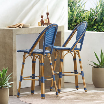 Barstool Blue Wicker