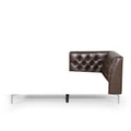 Chaise Lounge Dark Brown Pu Leather