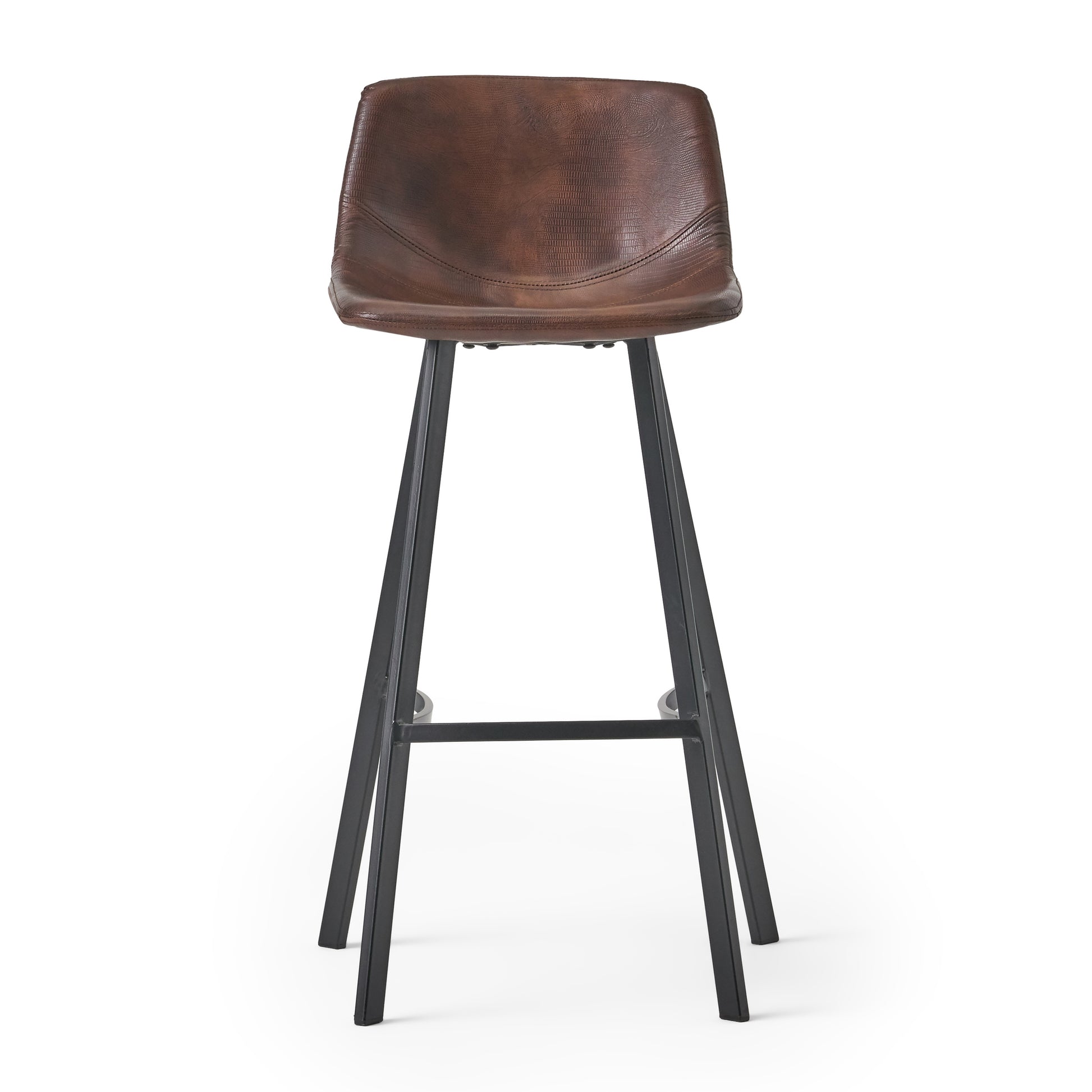 Set Of 2 30" Dax Faux Leather Barstool Brown Brown Set Of 2 Pu