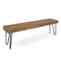 Jane Industrial Wood And Metal Bench Black Metal & Wood