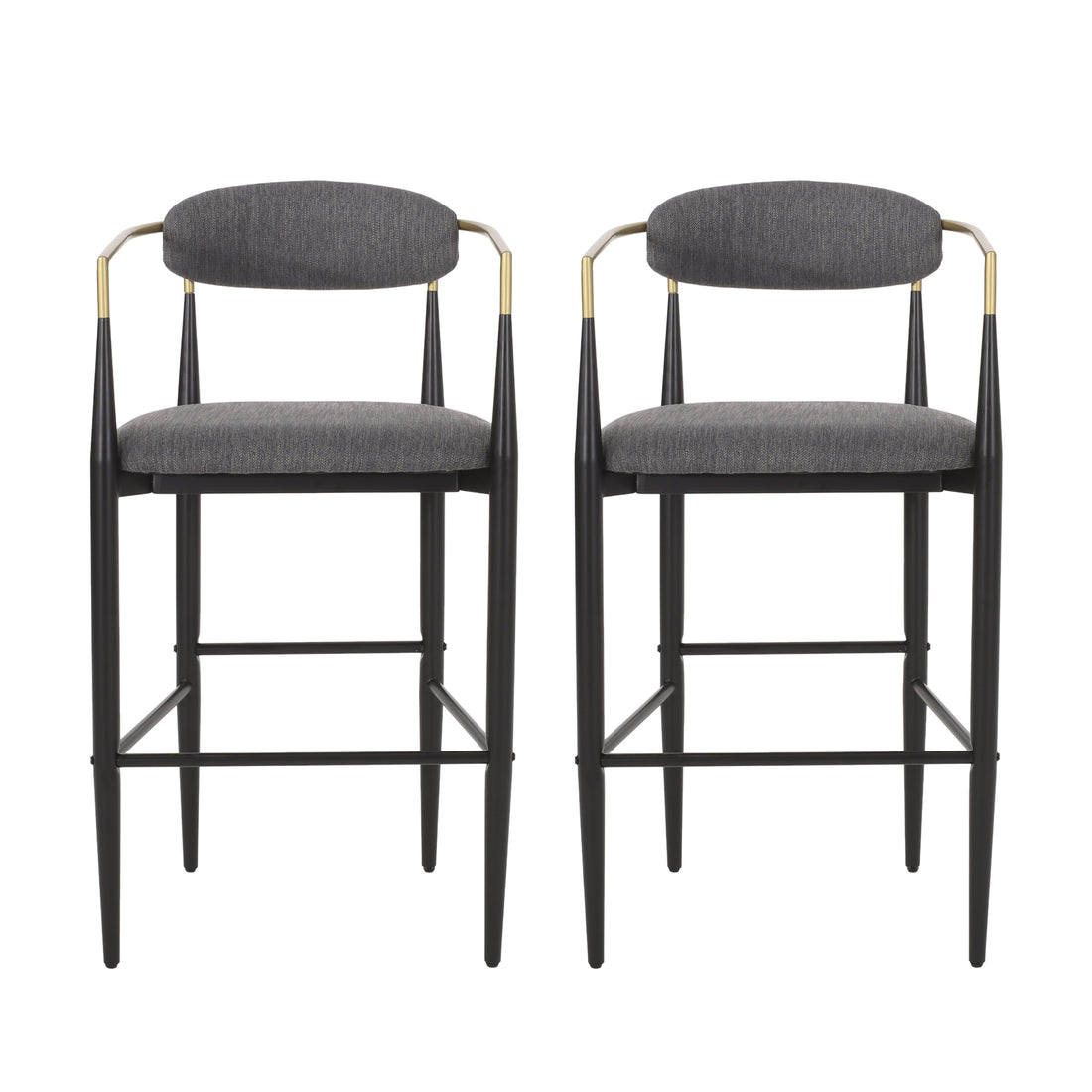 Barstool Set Of 2 Charcoal Fabric