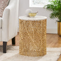 Table With Marble Top Gold Aluminum