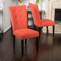 Angelina Kd Tufted Dining Chair Orange Velvet