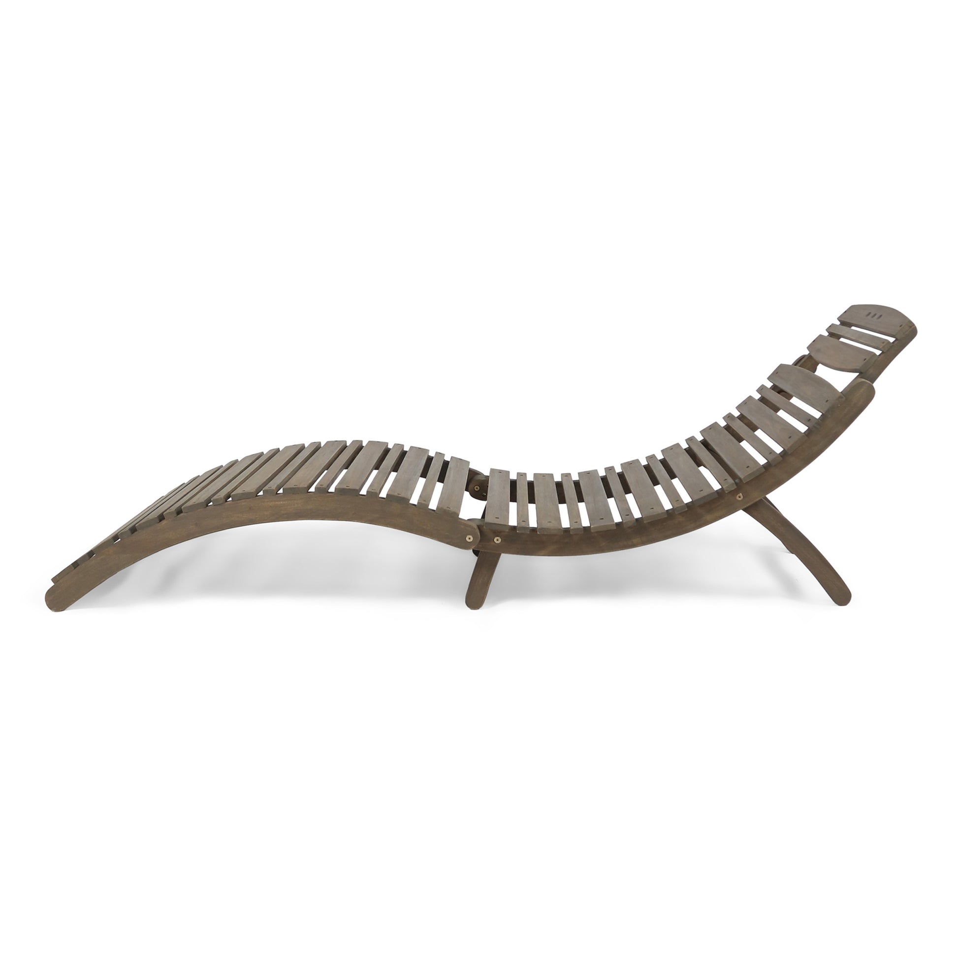 Lahaina Wood Foldable Chaise Lounge Grey Grey Wood