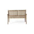 Outdoor Wicker And Acacia Wood Loveseat, Light Multibrown And Light Brown, 34'' H X 46.5'' W X 27.25'' D Brown Acacia Wood