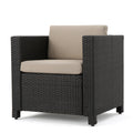 Puerta 4Pc Set Dark Brown Rattan Fabric