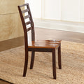 Captivating Side Chair Cordovan Cherry Finish, Ladder Back Optimal Comfort, Farmhouse Or Style Blending Environments, Set Of 2 Chairs Brown Espresso Dining Room Rectangular Transitional Side Chair Acacia Solid Wood Mdf