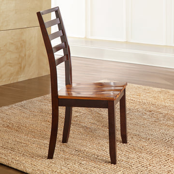 Captivating Side Chair Cordovan Cherry Finish, Ladder Back Optimal Comfort, Farmhouse Or Style Blending Environments, Set Of 2 Chairs Brown Espresso Dining Room Rectangular Transitional Side Chair Acacia Solid Wood Mdf