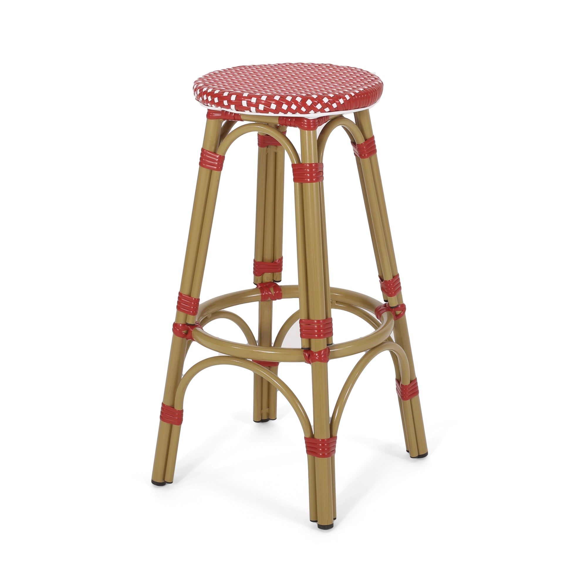 Barstool Red Wicker