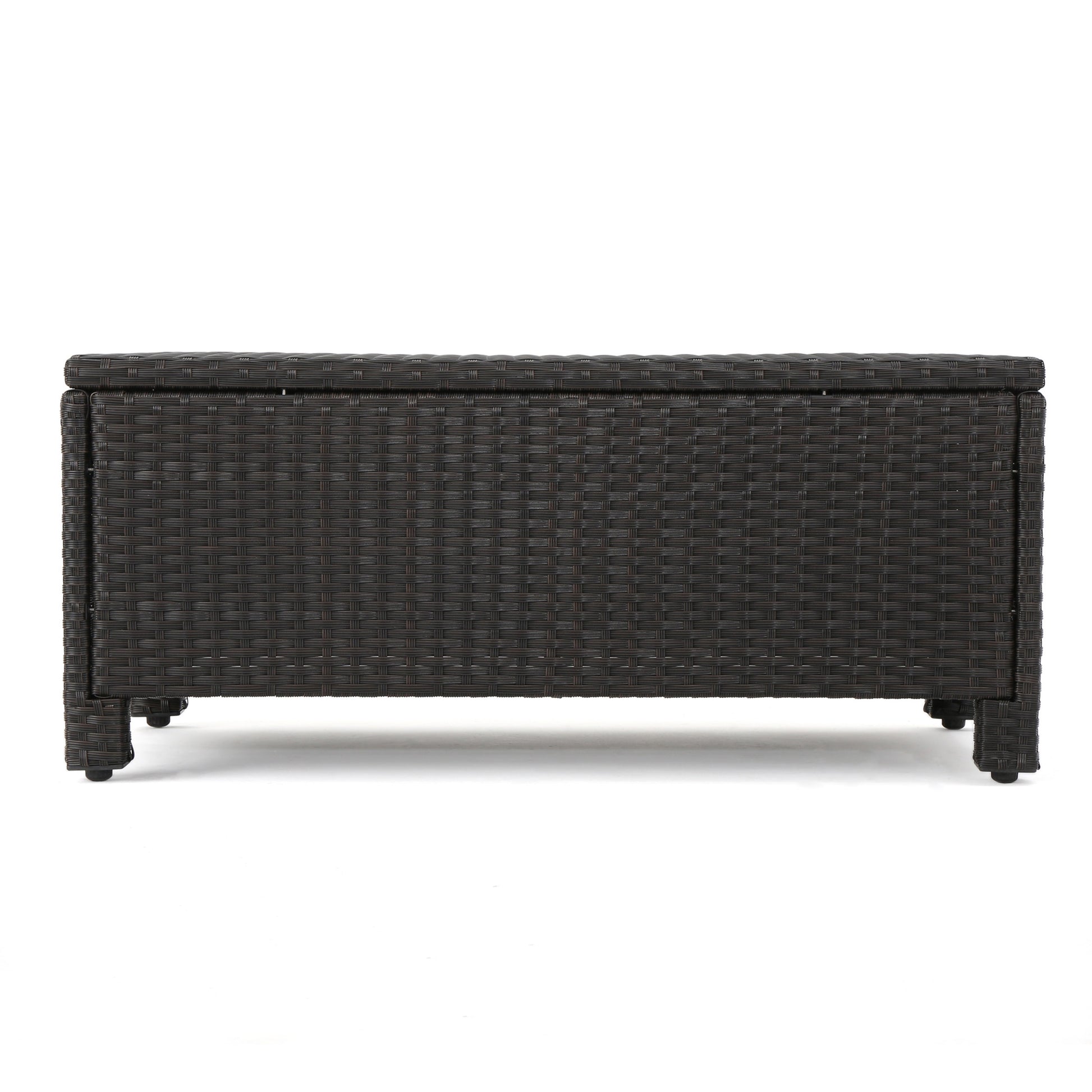 Puerta 4Pc Set Dark Brown Rattan Fabric