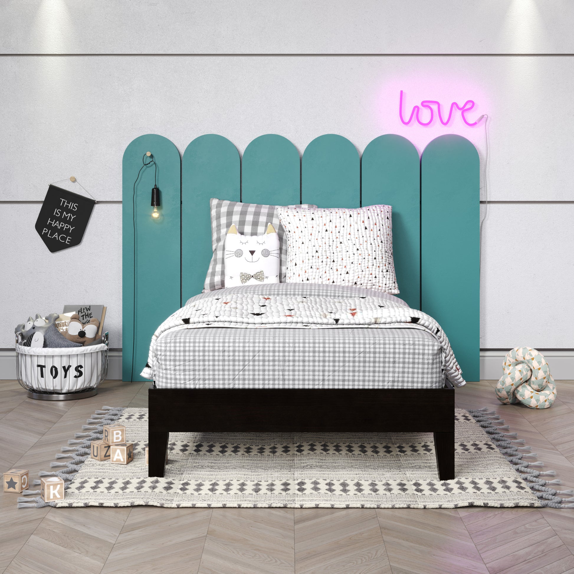 Nix Twin Platform Bed Black Twin Black Wood
