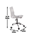 Arthur Adjustable Swivel Chair Pearl Silver Silver White Iron