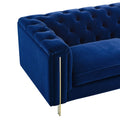 Charlene Velvet Loveseat Blue Blue Fabric