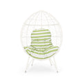 Gianni Teardrop Chair White Green Pe Rattan Iron Waterproof Fabric