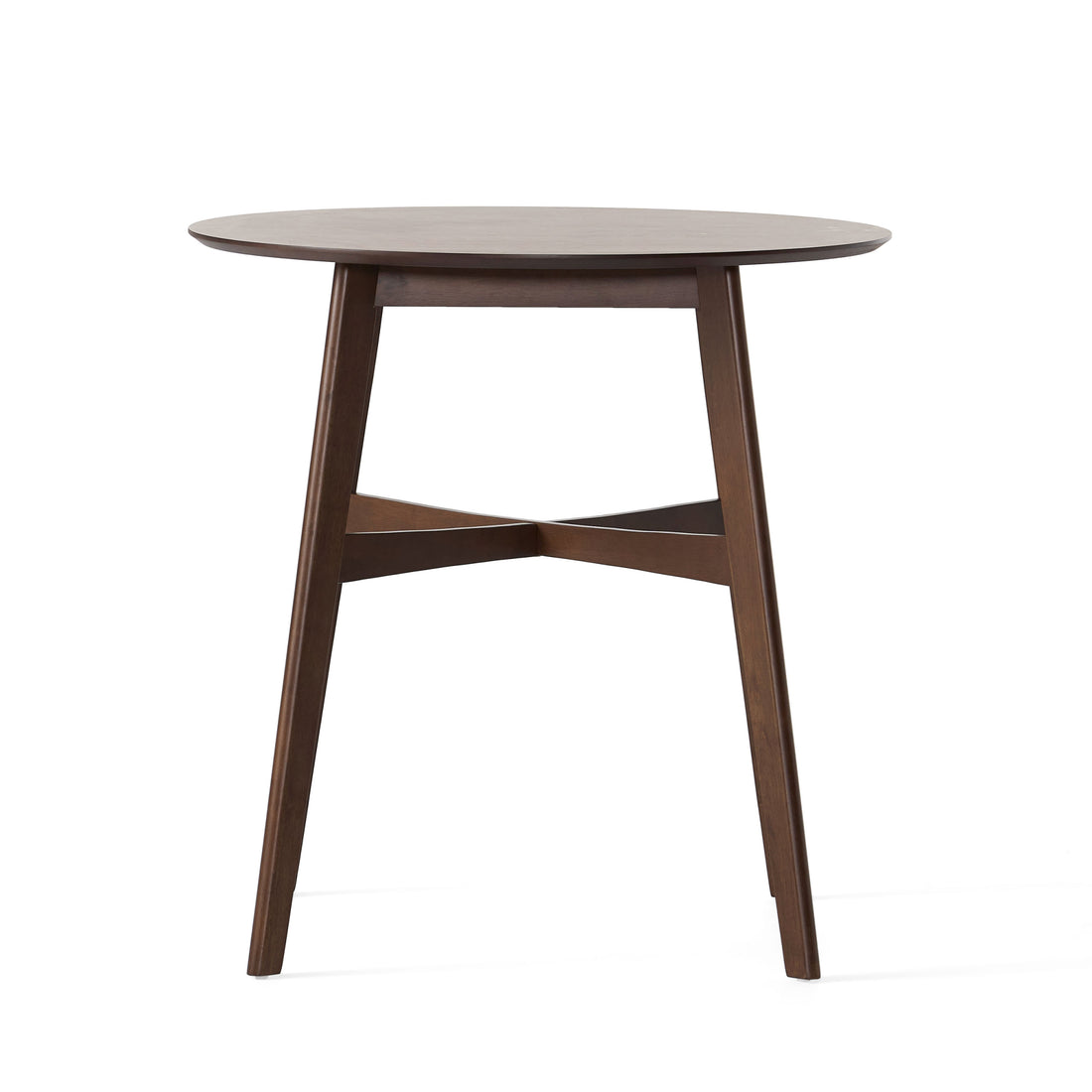 Wood Counter Height Round Dining Table, Brown, 35.4"D X 35.4"W X 36"H Walnut Mdf