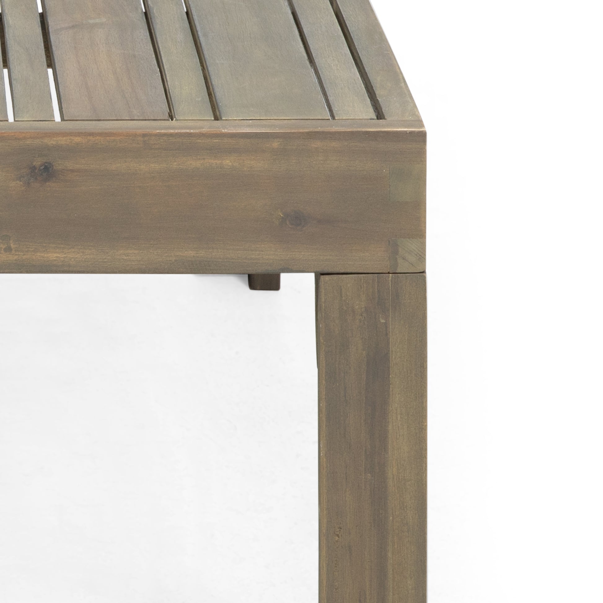 Outdoor Acacia Wood And Wicker Loveseat And Coffee Table Set With Cushions, Gray Mixed Gray Dark Gray Gray Acacia Wood