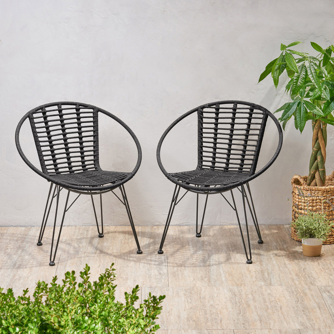 Highland Chair Set Of 2 Grey Rattan