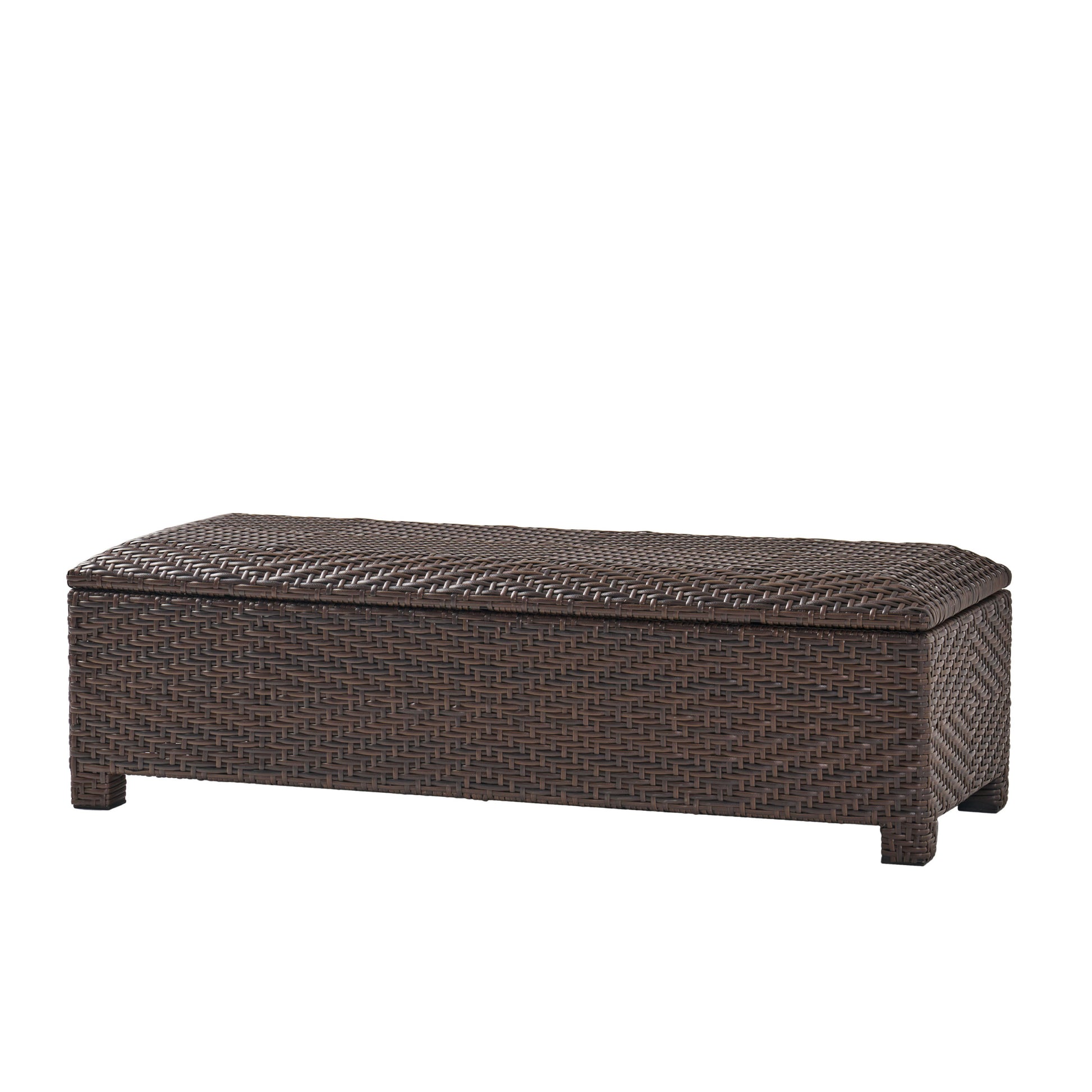 Santiago Pe Wicker Storage Bench Brown Multi Rattan